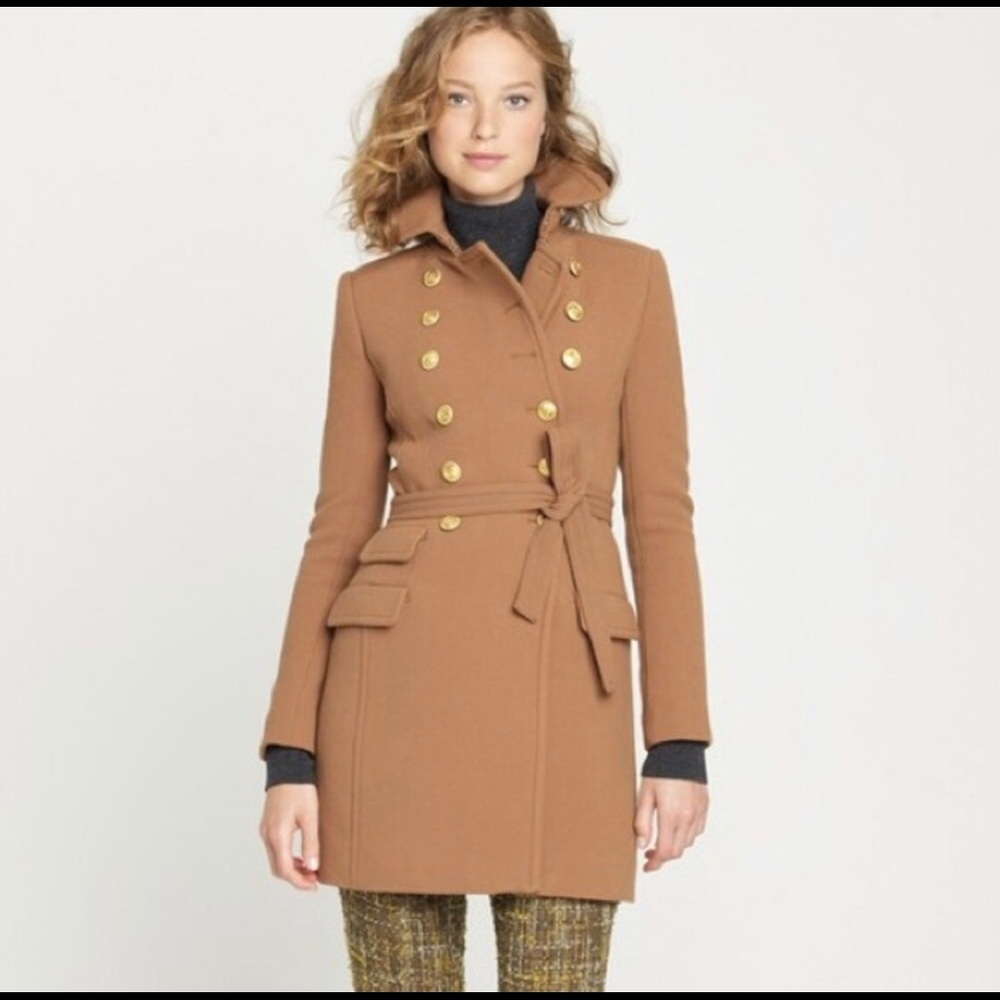 Jcrew doublecloth wool camel townhouse coat 00 - Picture 1 of 8